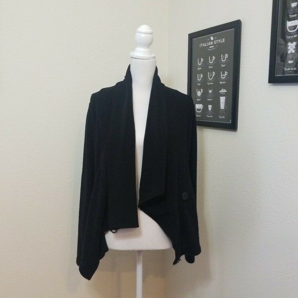 Sympli Sweaters - Sympli Black Mixed Material Cardigan